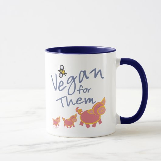 Vegan voor dieren mok (Rechts)