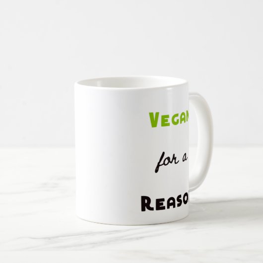 Vegan voor een reden koffiemok (Voorkant rechts)