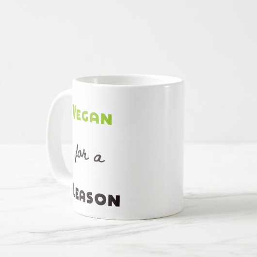 Vegan voor een reden koffiemok (Voorkant links)