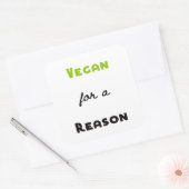 Vegan voor een reden vierkante sticker (Envelop)