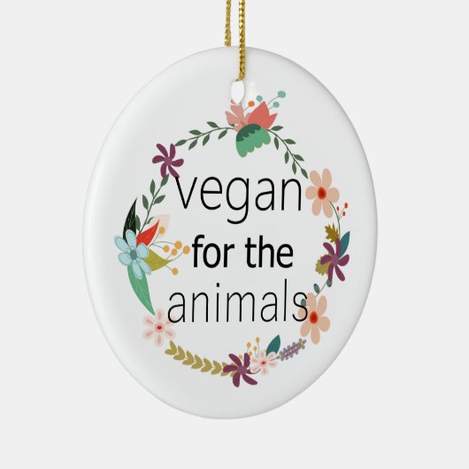 Vegan voor het bloemontwerp van de dieren keramisch ornament (Rechts)