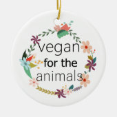 Vegan voor het bloemontwerp van de dieren keramisch ornament (Voorkant)