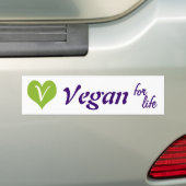 Vegan voor het Leven Bumpersticker (Op auto)