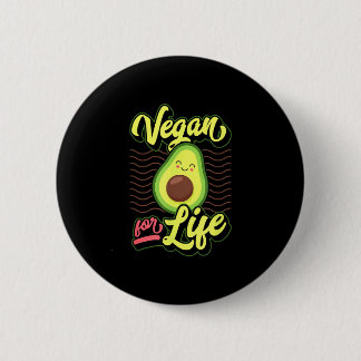 Vegan voor het leven schattig pro-vegan kawaii-avo ronde button 5,7 cm