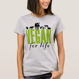 Vegan voor het leven! T-shirt voor vrouwen.