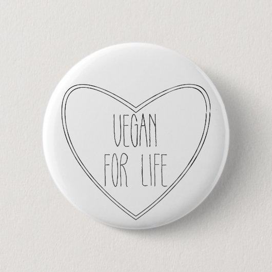 VEGAN VOOR LIFE-PUNTbadge Ronde Button 5,7 Cm (Voorkant)