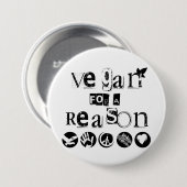 Vegan voor Reason Badge Ronde Button 7,6 Cm (Voorkant /achterkant)