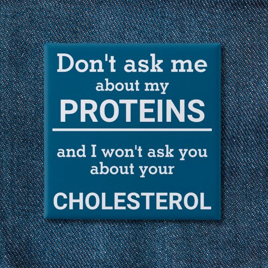 Vegan - vraag me niet naar mijn eiwitplezier vierkante button 5,1 cm