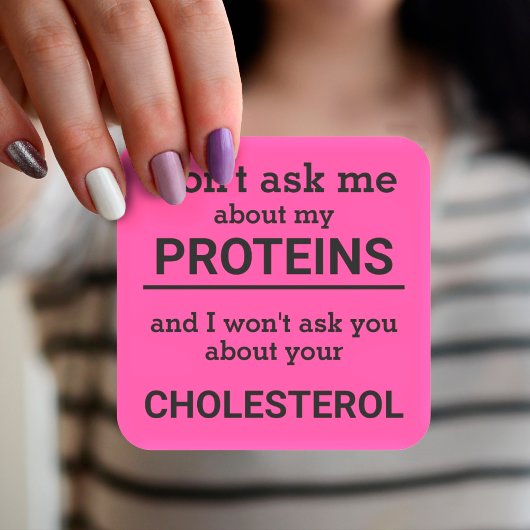 Vegan - vraag me niet naar mijn eiwitplezier vierkante sticker