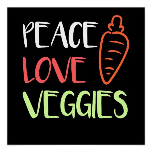 Vegan - Vrede Liefde Groenten Perfect Poster (Voorkant)