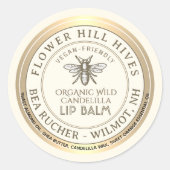 VEGAN VRIENDELIJK Candelilla wax Lip Balm Label (Voorkant)
