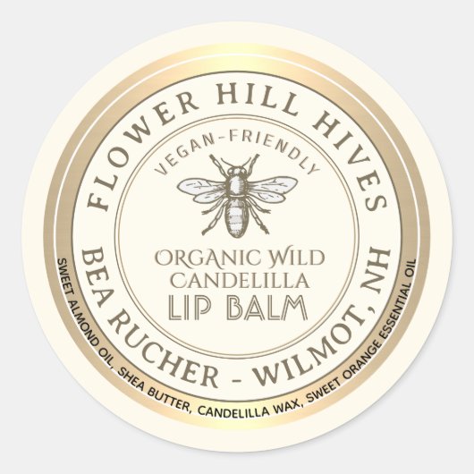 VEGAN VRIENDELIJK Candelilla wax Lip Balm Label (Voorkant)