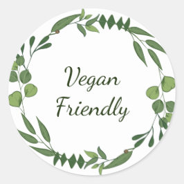 Vegan vriendelijke groet ronde sticker