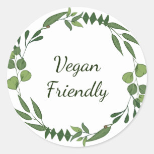 Vegan vriendelijke groet ronde sticker
