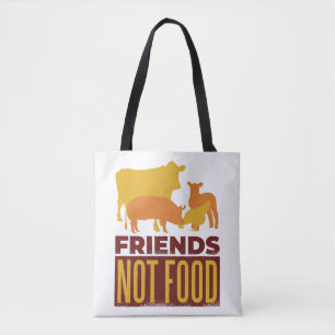 VEGAN - VRIENDEN DIE GEEN LEVENSMIDDEL ZIJN TOTE BAG