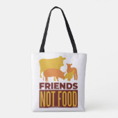 VEGAN - VRIENDEN DIE GEEN LEVENSMIDDEL ZIJN TOTE BAG (Achterkant)