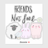 Vegan Vrienden Niet Voedsel Boerderijdieren Sticker (Vel)