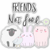 Vegan Vrienden Niet Voedsel Boerderijdieren Sticker (Voorkant)