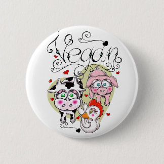 Vegan vrienden ronde button 5,7 cm