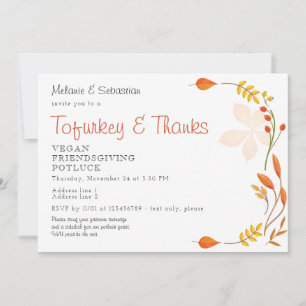 Vegan Vriendschap Vegetarische Thanksgiving Feest Kaart