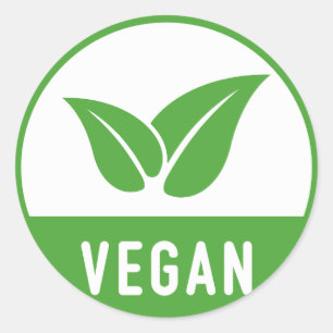 Vegan Waarschuwing Culinaire Dieet Bakkerij Ronde Sticker