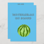 Vegan Watermelon Zwangerschapskaart Aankondiging (Voorkant / Achterkant)