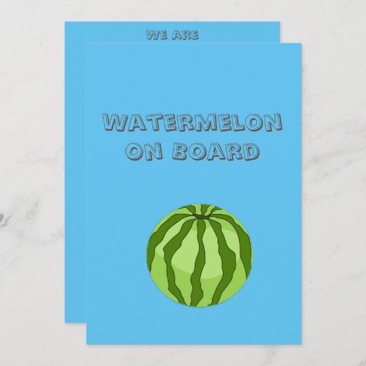 Vegan Watermelon Zwangerschapskaart Aankondiging (Voorkant / Achterkant)