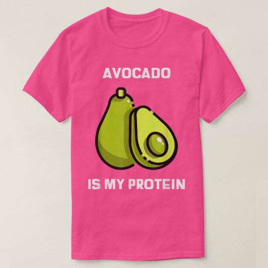 Vegan Wear Avocado Is My Protein, Vegetarian, Plan T-shirt (Design voorkant)