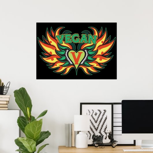 Vegan Wings Poster (Thuiskantoor)