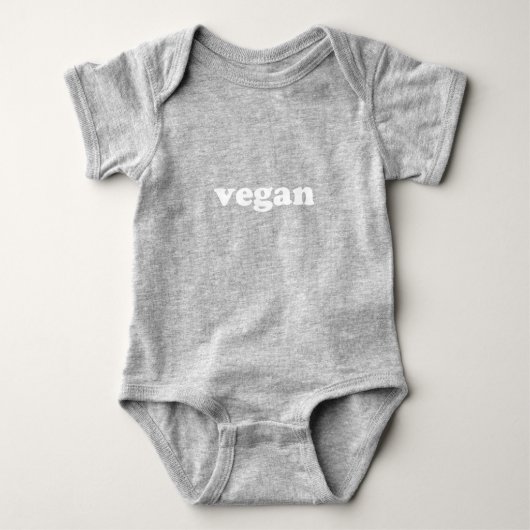 "Vegan" witte letters baby Bodysuit (Voorkant)