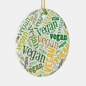 "Vegan" Word-Cloud Mosaic Keramisch Ornament (Rechts)