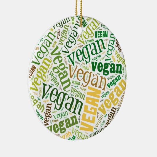 "Vegan" Word-Cloud Mosaic Keramisch Ornament (Rechts)