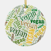 "Vegan" Word-Cloud Mosaic Keramisch Ornament (Voorkant)