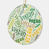 "Vegan" Word-Cloud Mosaic Keramisch Ornament (Links)