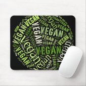 "Vegan" Word-Cloud Mosaic Muismat (Met muis)