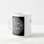 "Vegan" Word-Cloud Sphere & Quote Koffiemok (Voorkant links)