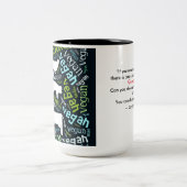 'Vegan' Word-Cloud - Varken, Hen en koe met citaat Tweekleurige Koffiemok (Center)