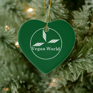 Vegan World-New Design/Logo Keramisch Ornament
