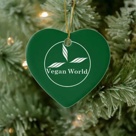 Vegan World-New Design/Logo Keramisch Ornament (Boom)