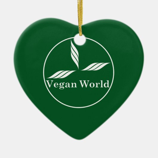 Vegan World-New Design/Logo Keramisch Ornament (Voorkant)