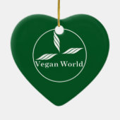 Vegan World-New Design/Logo Keramisch Ornament (Achterkant)