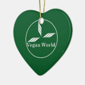 Vegan World-New Design/Logo Keramisch Ornament (Links)
