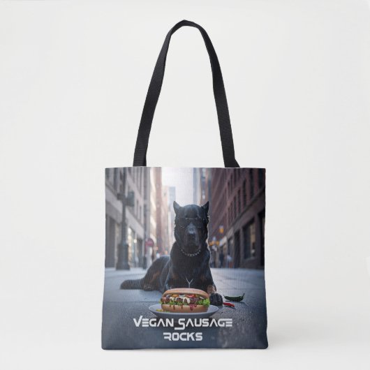VEGAN WORSTENBROODJES - LEUK TOTE BAG (Voorkant)