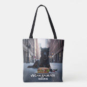 VEGAN WORSTENBROODJES - LEUK TOTE BAG (Achterkant)