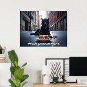 VEGAN WURST ROTSEN - LEUK POSTER (Thuiskantoor)