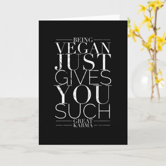 Vegan zijn geeft je een goede karma kaart (Gele Bloem)