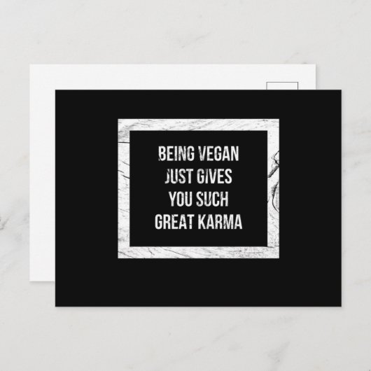 Vegan zijn geeft je zo'n grote karma briefkaart (Voorkant / Achterkant)