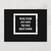 Vegan zijn geeft je zo'n grote karma briefkaart (Voorkant)