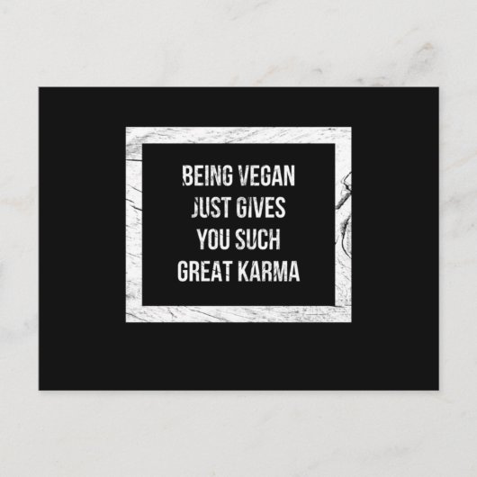 Vegan zijn geeft je zo'n grote karma briefkaart (Voorkant)