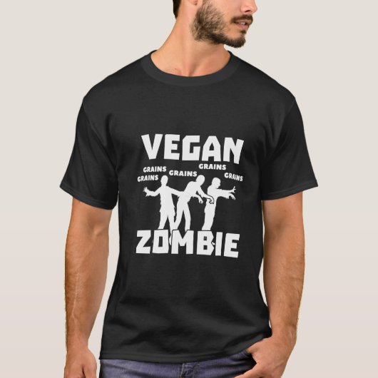 Vegan Zombie Humor T shirt (Voorkant)